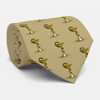 Gravata Beige Medical Bowl Hygieia Cobra Caduceus
