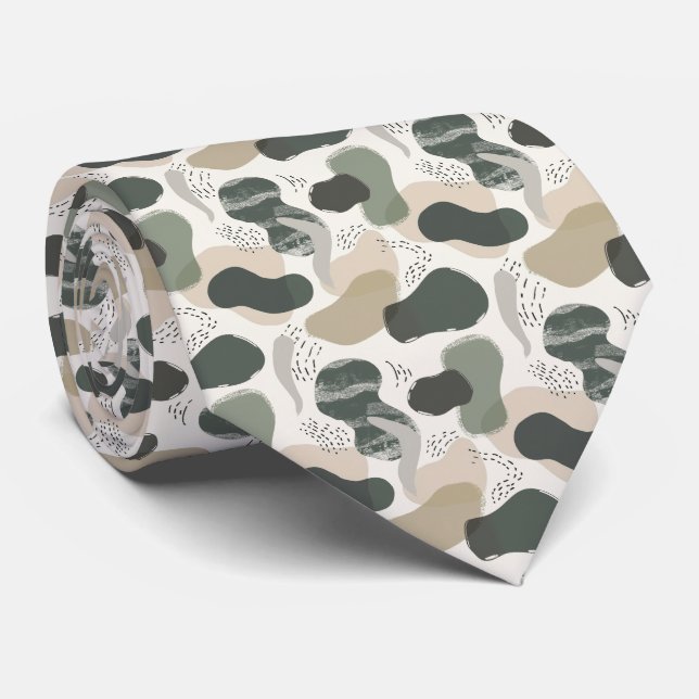 Gravata Beige & Sage Green Simple Boho (Rolled)