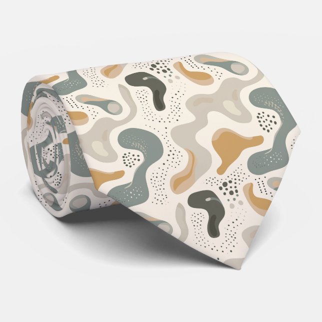 Gravata Beige & Sage Green Simple Boho (Rolled)