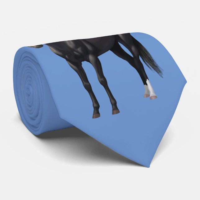 Gravata Belo Estalão de Cavalo do Quarto Negro (Rolled)