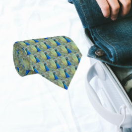 Gravata Belo Penas de Pavão Azul