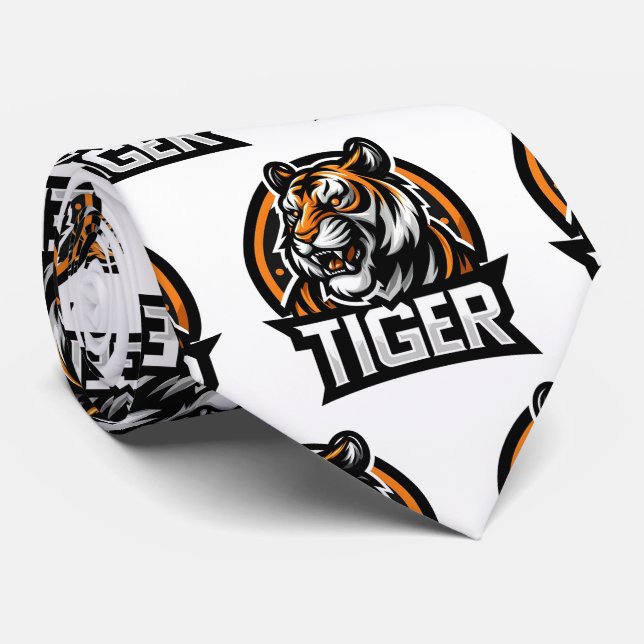 Gravata Bengal Tiger Neck Tie (Rolled)