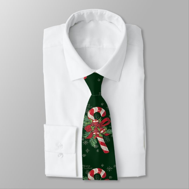 Gravata Bengala de Natal Vintage Alegre (Amarrado)