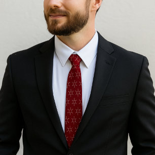 Gravata Benzene Molecule Vermelho