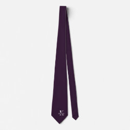 Gravata Beringela | Monograma+Nome Elegante | de um Lado