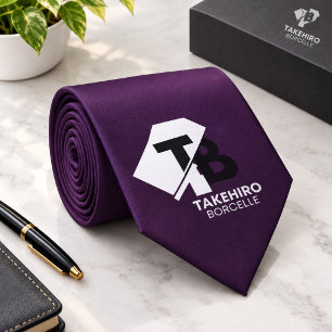 Gravata Beringela Monograma+Nome Elegante Pescoço de u
