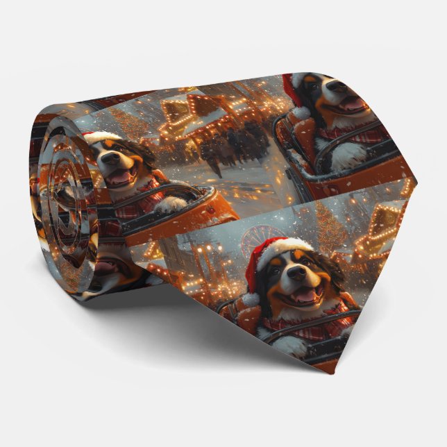 Gravata Bernese Mountain Dog Roller Porta copos Natal (Rolled)