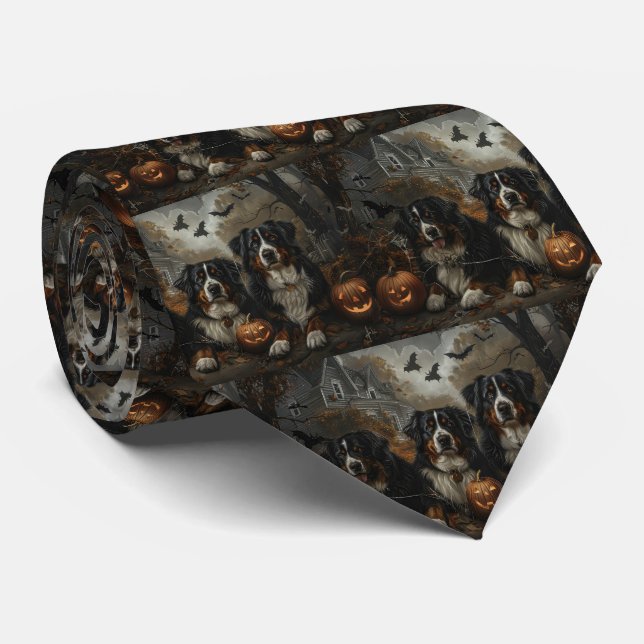 Gravata Bernese Mountain Halloween Night Doggy Delight (Rolled)