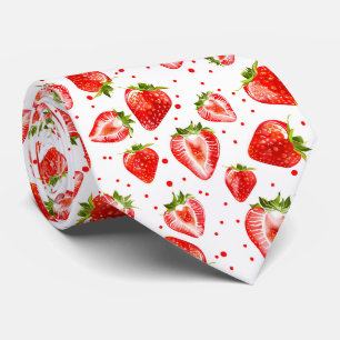 Gravata Berry Sweet White e Red Strawberry