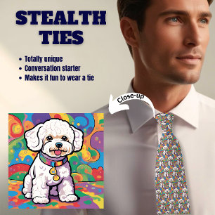 Gravata Bichon Frise Dog Lover's Stealth Tie