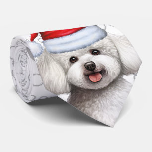 Gravata Bichon Frise Dog Pet Lover de Natal