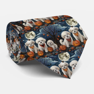 Gravata Bichon Frise Halloween Spooky