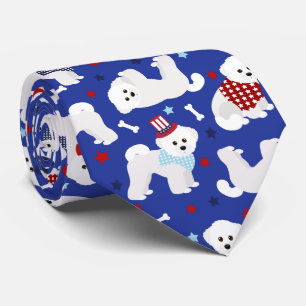 Gravata Bichon Frise Patriótica