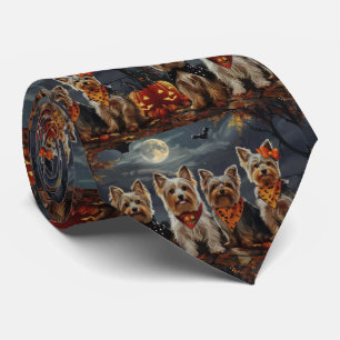 Gravata Biewer Terrier Halloween Assustador
