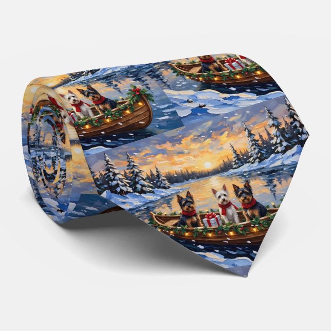 Gravata Biewer Terrier Natal Barco Férias (Rolled)