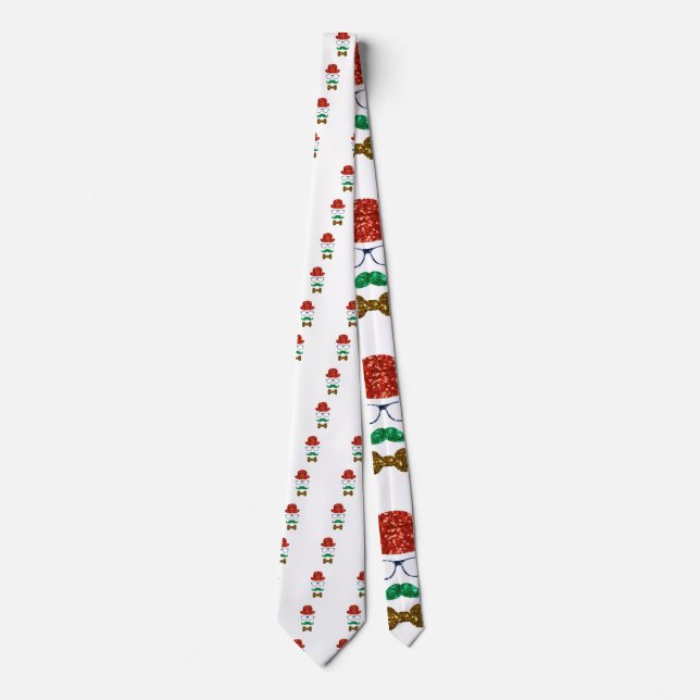 Gravata bigode de hipster de natal (Frente)
