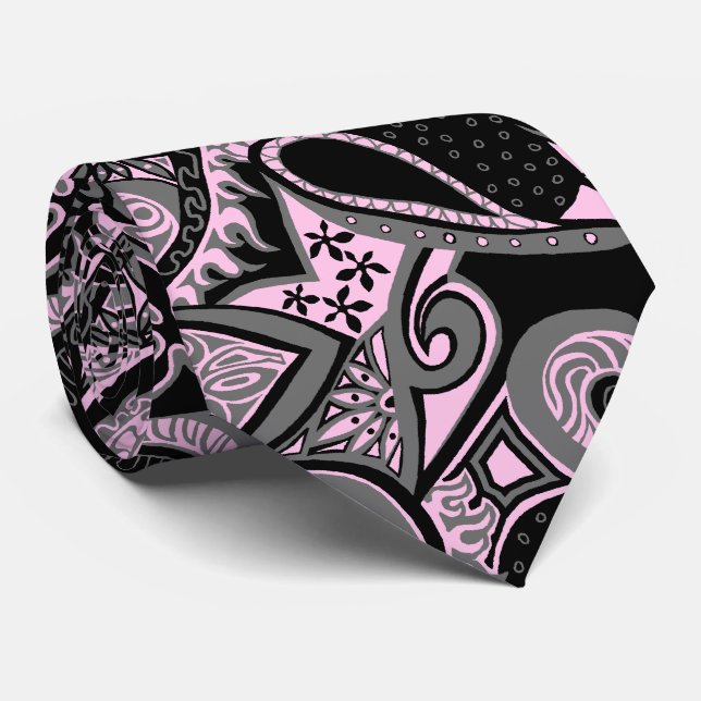 Gravata Bilateral floral de Paisley da viagem da onda (Rolled)