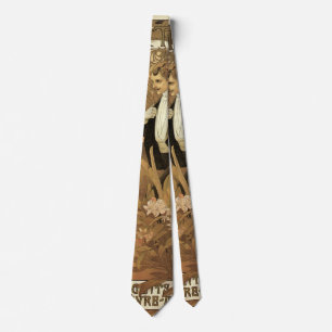 Gravata Biscoitos Flirt Art Nouveau Vintage, Alphonse Much