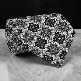Gravata Black and White Abstract Custom Necktie