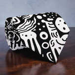 Gravata Black and White Doodles Custom Necktie<br><div class="desc">A timeless and versatile accessory, this custom necktie features a classic black and white pattern. Perfect for adding a touch of sophistication to any outfit, whether it's for a formal event, a business meeting, or simply to elevate your everyday look. The crisp stripes create a stylish and refined appearance, making...</div>