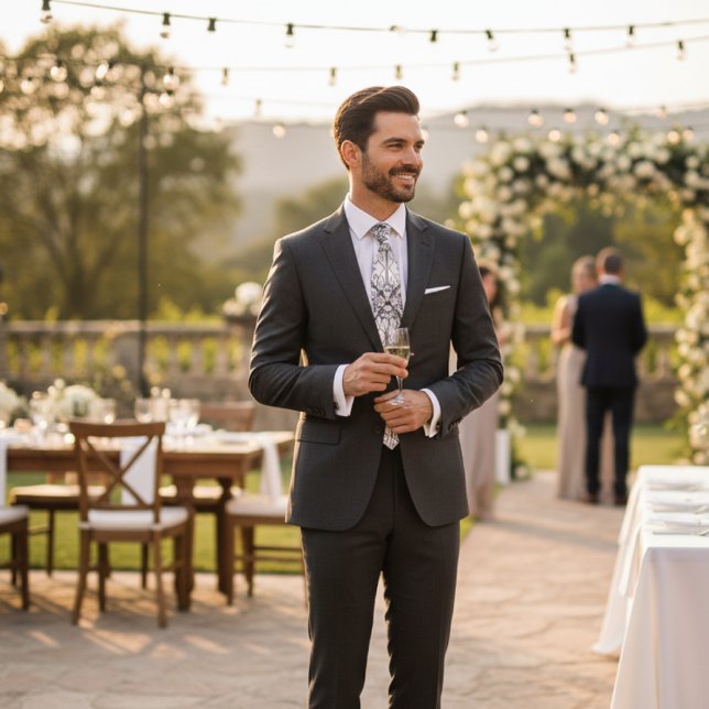 Gravata Black and White Geometric Art Deco Floral Mens (vintage geometric art deco special  occasion necktie for him )