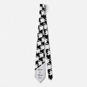 Gravata “Black and White Houndstooth” Groom’s Wedding Tie