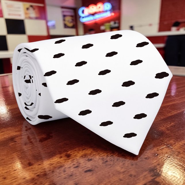 Gravata Black and White Pattern Custom Necktie (Criador carregado)