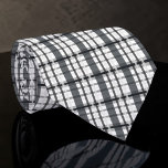 Gravata Black and White Plaid Custom Necktie<br><div class="desc">A timeless and versatile accessory, this custom necktie features a classic black and white pattern. Perfect for adding a touch of sophistication to any outfit, whether it's for a formal event, a business meeting, or simply to elevate your everyday look. The crisp stripes create a stylish and refined appearance, making...</div>