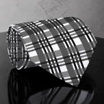 Gravata Black and White Plaid Custom Necktie<br><div class="desc">A timeless and versatile accessory, this custom necktie features a classic black and white pattern. Perfect for adding a touch of sophistication to any outfit, whether it's for a formal event, a business meeting, or simply to elevate your everyday look. The crisp stripes create a stylish and refined appearance, making...</div>