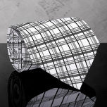 Gravata Black and White Plaid Custom Necktie<br><div class="desc">A timeless and versatile accessory, this custom necktie features a classic black and white pattern. Perfect for adding a touch of sophistication to any outfit, whether it's for a formal event, a business meeting, or simply to elevate your everyday look. The crisp stripes create a stylish and refined appearance, making...</div>