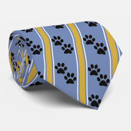 Gravata Black Animal Paw Prints Team Sports Necktie