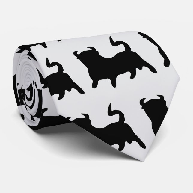 Gravata Black Bull Design (Rolled)