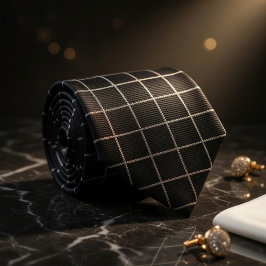 Gravata Black Checkered 