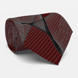 Gravata Black Cherry Garnet Red & Silver Cinzas "Aranha We