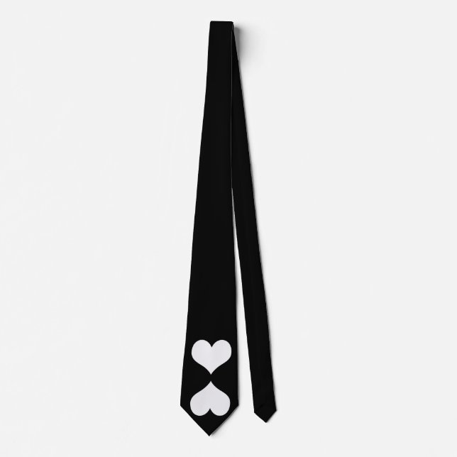 Gravata Black Tie W/White Twin Heart (Frente)