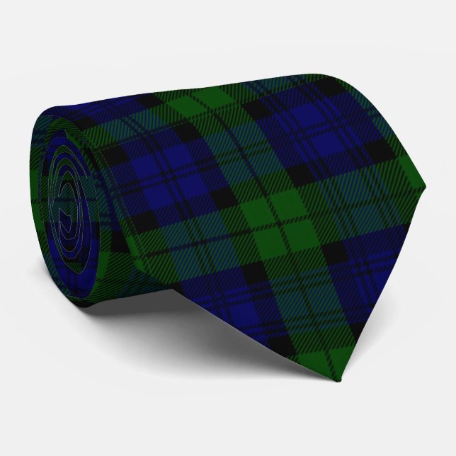Gravata Black Watch Tartan Blue Green Xadrez (Rolled)