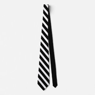 Gravata Black White Geométrico Diagonal Stripes Sólidas Pr