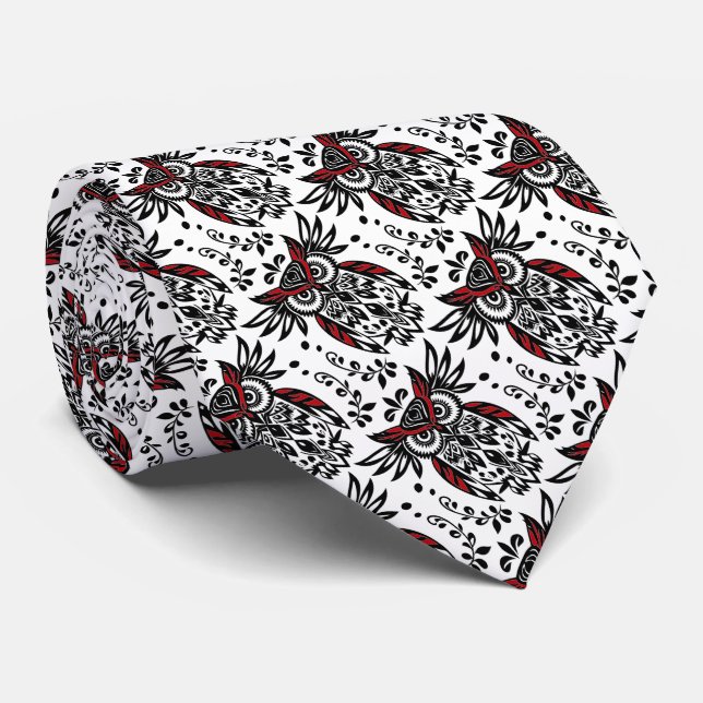 Gravata Black White Owen Nature Willife Art (Rolled)