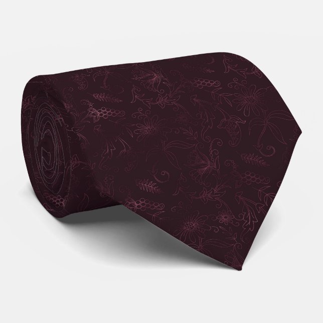 Gravata Blackberry Wine Pattern  (Rolled)