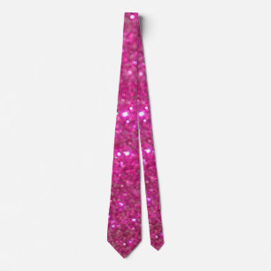 Gravata Bling rosa, brilhante e cintilante