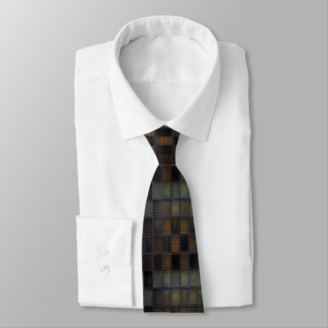 Gravata Bloco de Corduroy com Cor Neutra (Amarrado)