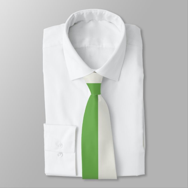 Gravata Blocos Verticais de Cor Verde, Branco Estrela e Ve (Amarrado)