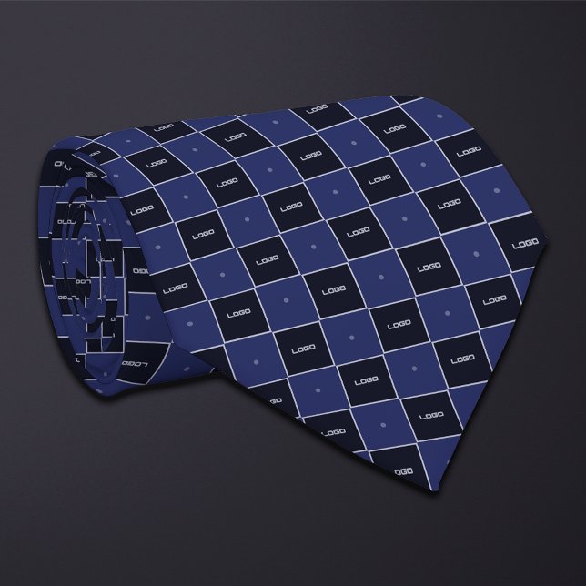 Gravata Blue Checkerboard Logo Pattern (Criador carregado)