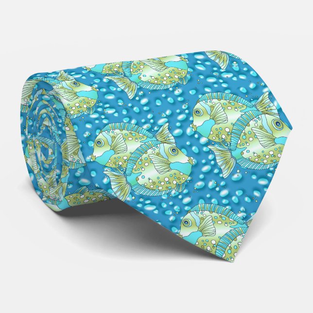 Gravata Blue Fish (Rolled)