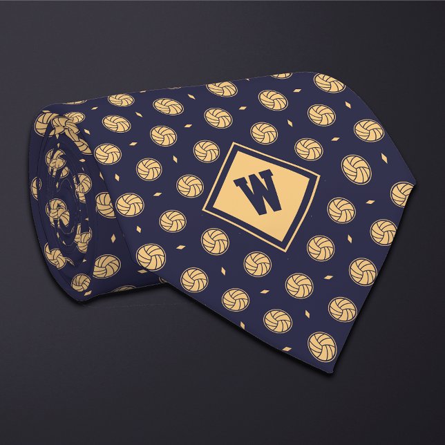 Gravata Blue Gold Volleyball Icon Necktie (Criador carregado)