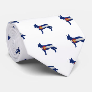 Gravata Blue Heeler Dog Break Silhouette Colorado Flag