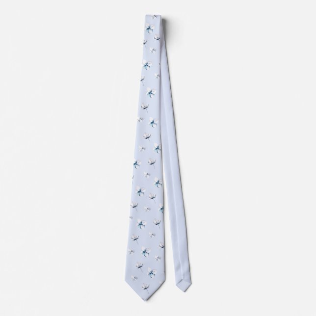 Gravata Blue Hydrangea Floral Tie (Frente)