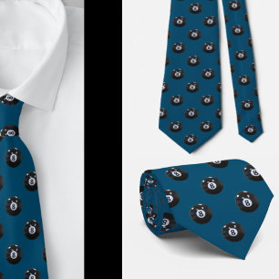 Gravata Blue Jean 8 Ball Bilhar Sinuca Jogador Legal