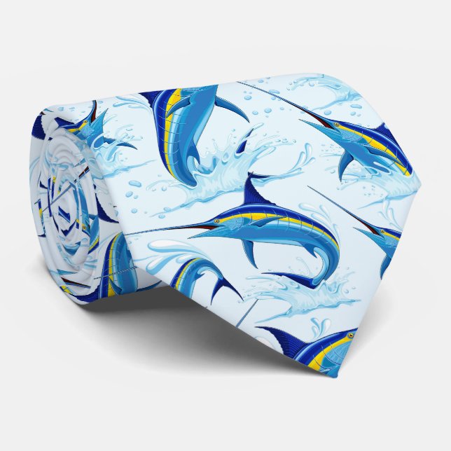Gravata Blue Marlin Jumping out of Ocean (Rolled)
