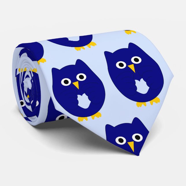 Gravata Blue Owl Design Any Colour Background (Rolled)